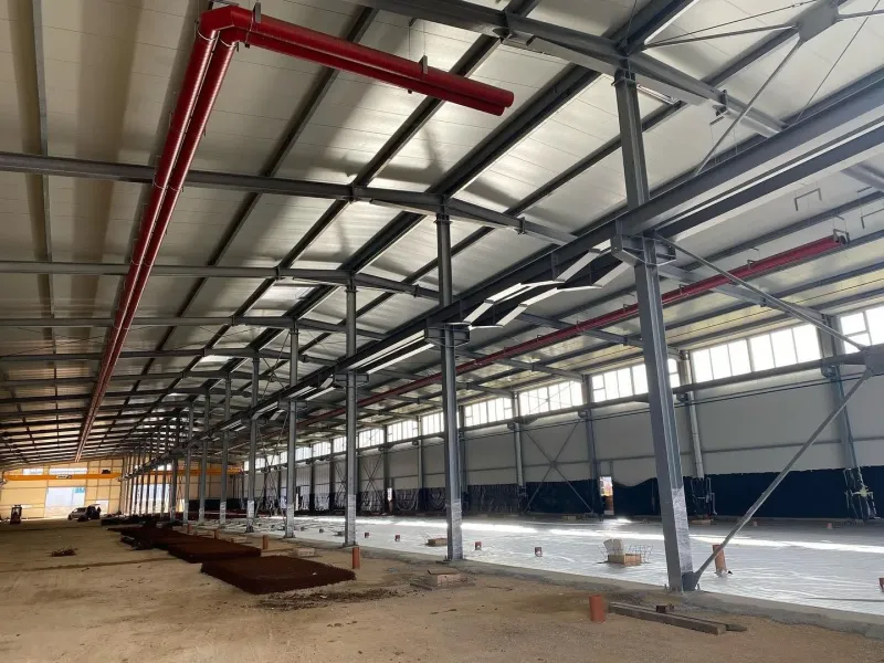 Proizvodna hala Lim-mont u Ludbregu tijekom izvođenja instalacija